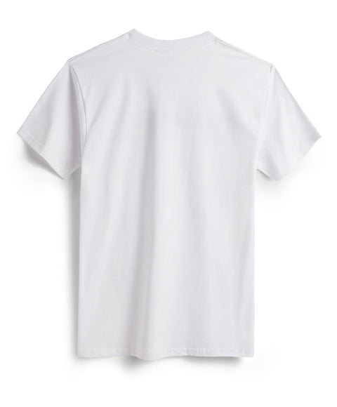 The Birdie T-Shirt - White is a heavyweight cotton tee with a relaxed fit, shown from the back on a flat surface. Its clean look is highlighted by the absence of logos, designs, or text.
