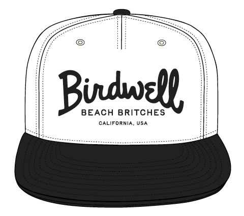 The Big Arc Twill Snapback - White/Black is an unstructured classic cotton snapback hat with 