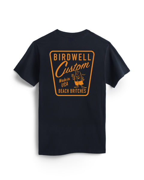 Navy heavyweight Custom T-Shirt, garment-dyed 100% cotton, with a large back graphic: 