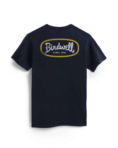 The Potato T-Shirt - Navy is a heavyweight cotton tee laid flat on a white background, featuring 