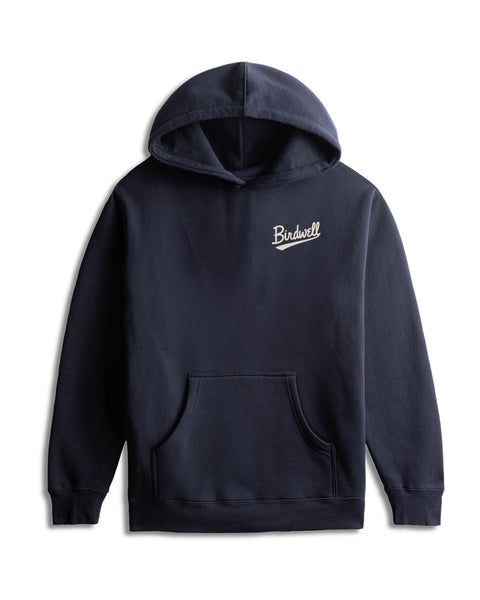 The Baller Hoodie - Navy is a heavyweight, relaxed-fit hoodie with a front pocket and 