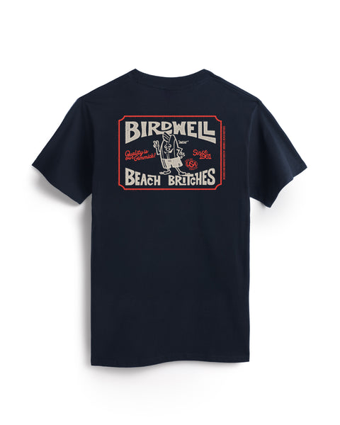 The Hangtag T-Shirt - Navy is a heavyweight 100% cotton tee featuring a large vintage bird cartoon graphic, 