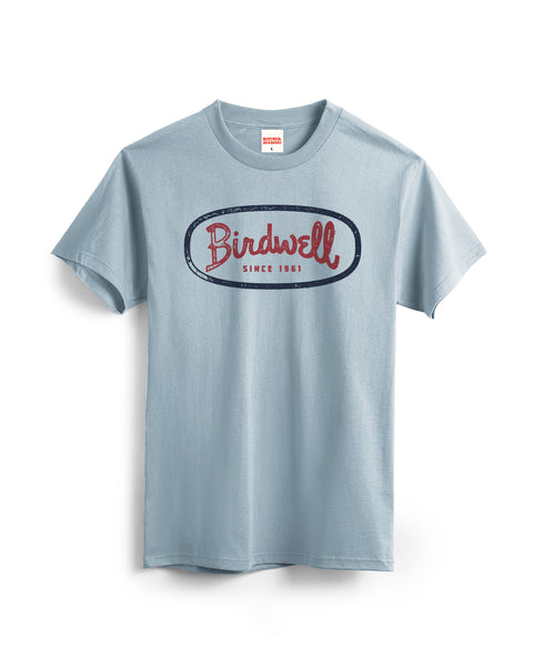 The Mashed Potato T-Shirt in Arctic Blue is a heavyweight 100% cotton tee featuring 