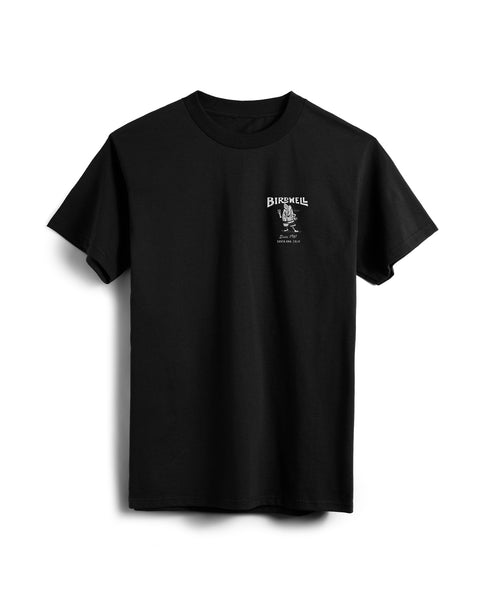The 61 T-Shirt - Black is a heavyweight tee made from 100% cotton, featuring a small white 
