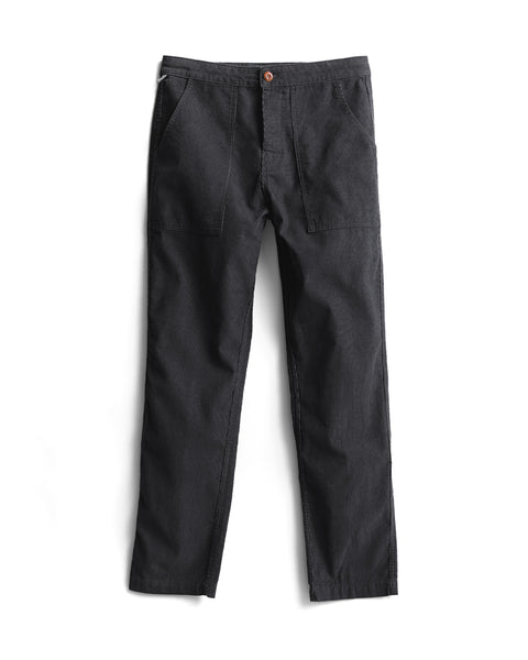 Classic Corduroy Pants - Charcoal in charcoal corduroy, featuring front patch pockets and a button fly in 100% cotton.