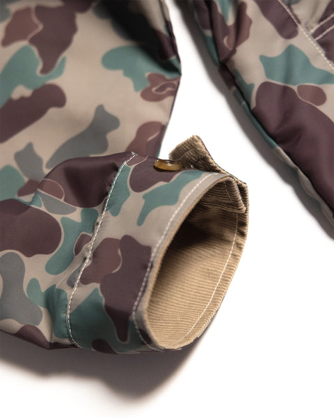 Cuff of a Capistrano Jacket - Frogskin/Acorn with a single button and tan interior lining.