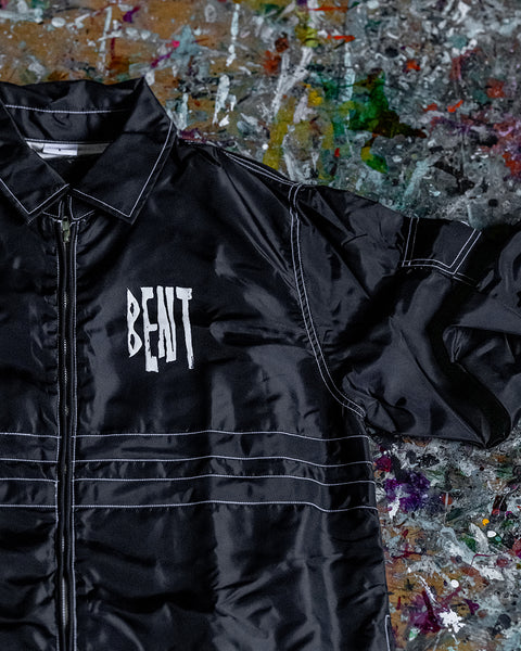 A BENT Comp Jacket - Black with white stitching and 
